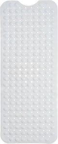 ENKOSI Bath Mat – 40 x 16 Inch Non-Slip Shower Mat for Bath Tub & Shower with Strong Suction Cups – Anti Slip Large Bathtub Mat with Drain Holes – for Smooth Floors Only (40x16 White)