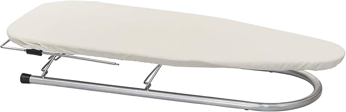 Household Essentials Tabletop Ironing Board, Compact Ironing Board with Iron Rest, Includes Door Hang, Perfect for Dorms and Small Spaces, 12 x 30", Silver