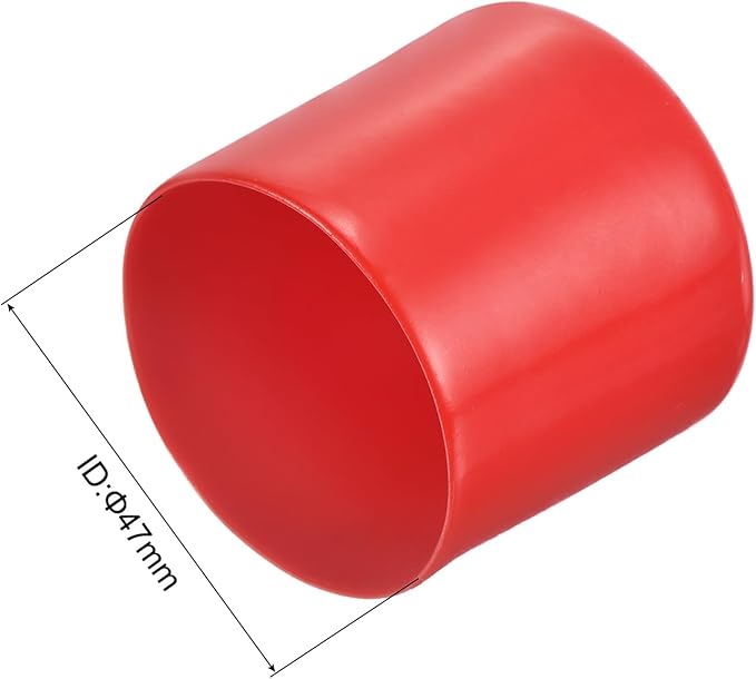 uxcell 20pcs Rubber End Caps 47mm ID Vinyl Round Tube Bolt Cap Cover Thread Protectors Red