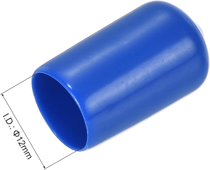 uxcell 20pcs Rubber End Caps 12mm(1/2 inch) ID Vinyl Round Tube Bolt Cap Cover Screw Thread Protectors Blue