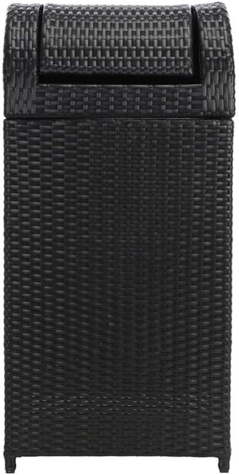 Safavieh Outdoor Collection Serapis Black Wicker Trash Bin