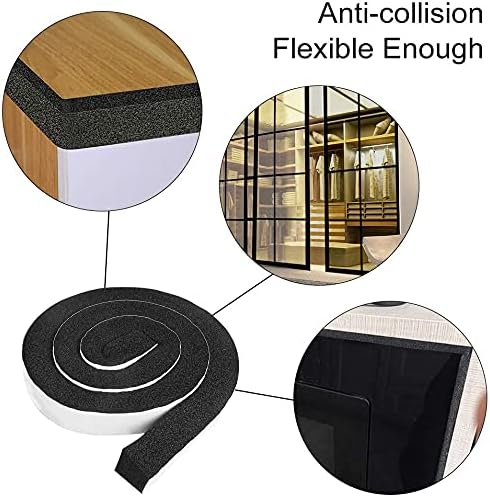 YIJUHOU 2 Rolls 1.18 Inch X 1 Inch Open Cell Foam Tape for Window Air Conditioner Insulation,High Resilience Weatherstrip Window Seal,Block The Draft and Cool Air Loss,Total 11FT