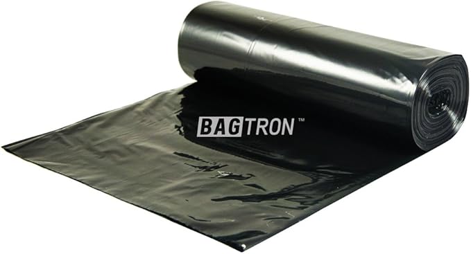 33 Gallon Trash Bags, 30 Micron Heavy Duty Pure LDPE Garbage Can Liners, 33" x 39" Large, Black, 100 Count