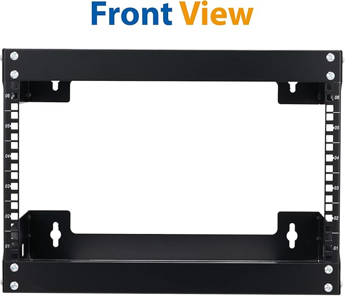 6U Wall Mount Rack Open Frame 19 Inch Server Equipment Network Cabinet 18 inches Depth Black by Tedgetal