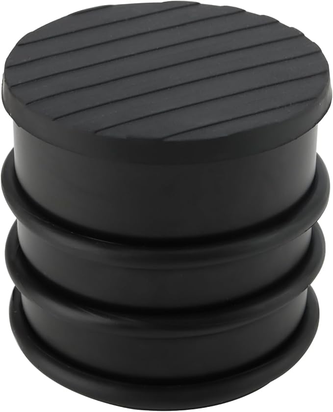 KINJOEK 4 PCS Heavy Duty No Drill Door Stopper, Stainless Steel Door Stop, Surrounded with Protective Rubber Bands Anti-Slip Door Wedge for Office, Home, Garage, Laundry Door, Black