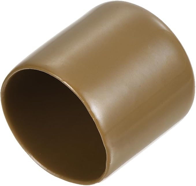 uxcell 20pcs Rubber End Caps 25mm(1 Inch) ID Vinyl PVC Round Tube Bolt Cap Cover Screw Thread Protectors Light Brown