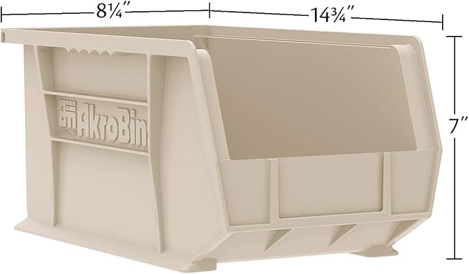 Akro-Mils 30240 AkroBins Plastic Storage Bins, Space-Saving Stackable Bins for Garage, Pantry, Craft Organization, 15-Inch x 8-Inch x 7-Inch, Clear, 12-Pack