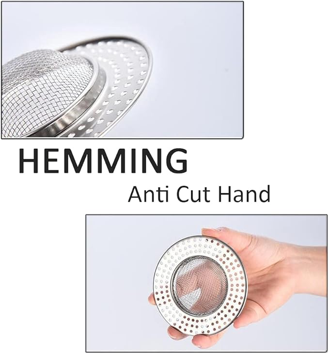 2pcs Heavy Duty Stainless Steel Slop Basket Filter Trap,3.54" Top / 1.65" Mesh Metal Sink Strainer,Perfect for Kitchen Sink/Bathroom Bathtub Wash Basin Floor Drain Balcony Drain Hole,Utility