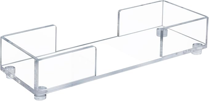 MyGift Modern Premium Clear Acrylic Bathroom Paper Towel Holder for Trifold, Z-Fold and Multifold, Commercial Grade Countertop Disposable Folded Napkin Dispenser Tray for Home, Office, or Business