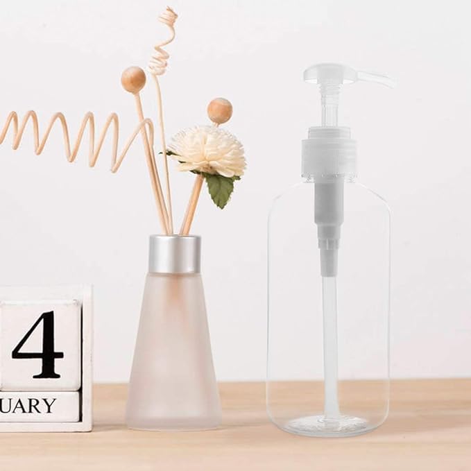 Yebeauty Soap Dispenser, 3 Pack 10oz/300ml Empty Refillable Pump Bottle Modern Liquid Plastic Shampoo and Conditioner Bottles Large Body Wash Dispenser for Shower, Clear