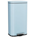 Arlopu 8/13.2 Gallon Step Trash Can, Stainless Steel Garbage Bin, Soft-Close Rubbish Bin with Removable Plastic Inner Bucket, Fingerprint-Proof, Lid Dustbin, Suit for Kitchen (Tide Pool Blue, 30L)