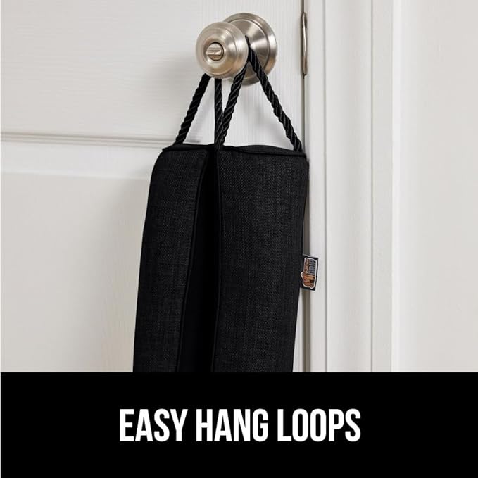 GORILLA GRIP Door Draft Stopper for Bottom of Doors, Weather Stripping Seal Blocks Hot Air, Noise, Bugs, Keeps Cold AC in, Sound Proofing Easy Install Gap Filler, Home Essentials, 34 Inch, Black