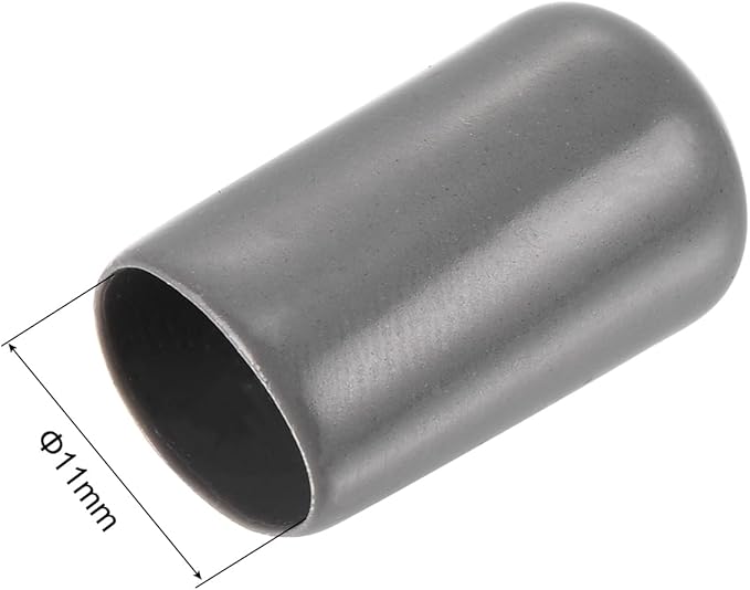 uxcell 20pcs Rubber End Caps 11mm ID Vinyl PVC Round Tube Bolt Cap Cover Screw Thread Protectors Dark Grey