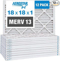 18x18x1 AC and Furnace Air Filter by Aerostar - MERV 13, Box of 12