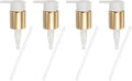 uxcell 4 Pcs Soap Dispenser Pump Heads, Hand Soap Dispensers Top Pumps Replacement Clip-on Pumphead for Standard 24/410 Neck Size Bathroom Lotion Shampoo Bottle, Gold White