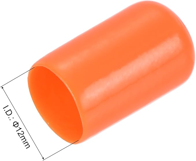 uxcell 20pcs Rubber End Caps 12mm(1/2 inch) ID Vinyl Round Tube Bolt Cap Cover Screw Thread Protectors Orange