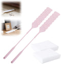 Retractable Gap Dust Cleaner, Bendable Microfiber Duster for Household Flat Duster for Under Appliances, Retractable Gap Dust Cleaning Artifact Extendable Dusters with Nonwoven Fabric (2, Pink)