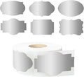 350 PCS Gift Tags Stickers, 2" x 1.2" Fancy Shape Stickers, Self-Adhesive, Handmade Bottle All-Purpose Jar Labels for Presents, Cosmetic Decoration Jars, Food Craft (Silver)