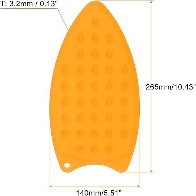 HARFINGTON Silicone Iron Rest Pad, Multipurpose Iron Hot Resistant Mat Iron Rest Plate for Ironing Board Hot Heat Resistant Steam Compact Mat, Orange