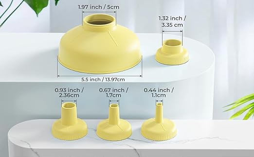 Wide Mouth Kitchen Funnel, Food Grade Plastic Cooking Canning Funnel with 4 Sizes Spouts for Filling Wide and Regular Mason Jars, Spray Dropper Oil Bottle Jug Spices Shampoo Sauce