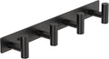 PMMASTO Coat Rack Wall Mounted, 4 "T Shaped Wall Hooks for Hanging, Heavy Duty Stainless Steel Coat Hook Rail for Hat Towel Robes in Bathroom Kitchen Mudroom Entryway (Black, 1 PC)