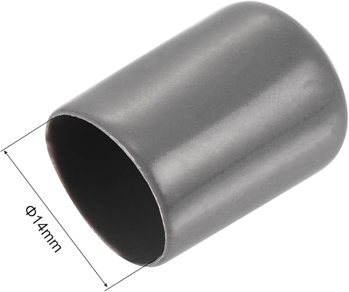 uxcell 20pcs Rubber End Caps 14mm ID Vinyl PVC Round Tube Bolt Cap Cover Screw Thread Protectors Dark Grey