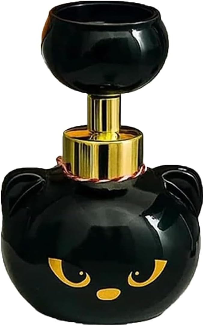 Cute Cat Paw Foam Soap Dispenser, Foaming Hand Dispensers - Pawprint Creates Shaped Bubbles, Black Pump Bottle for Soap, Refillable Empty Foam Liquid Container for Bathroom Kitchen (1)