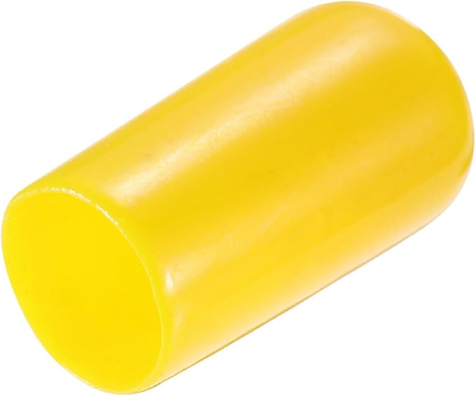 uxcell 20pcs Rubber End Caps 9.5mm(3/8") ID Vinyl PVC Round Tube Bolt Cap Cover Screw Thread Protectors Yellow
