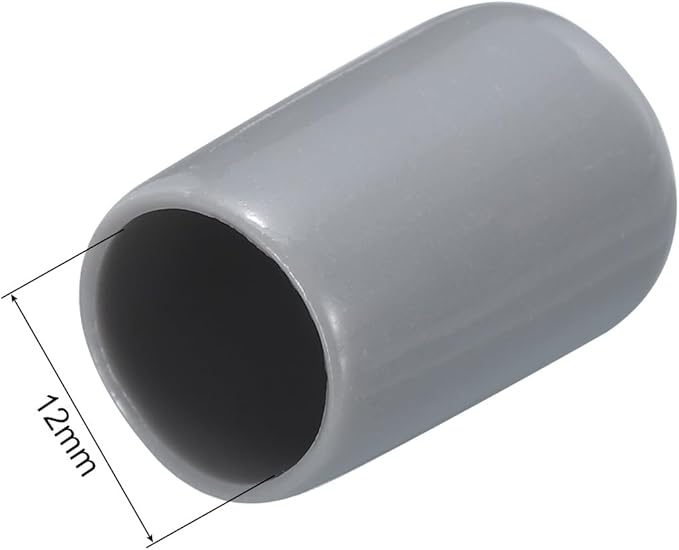 uxcell 20pcs Rubber End Caps 12mm(1/2") ID Vinyl PVC Round Tube Bolt Cap Cover Screw Thread Protectors Grey