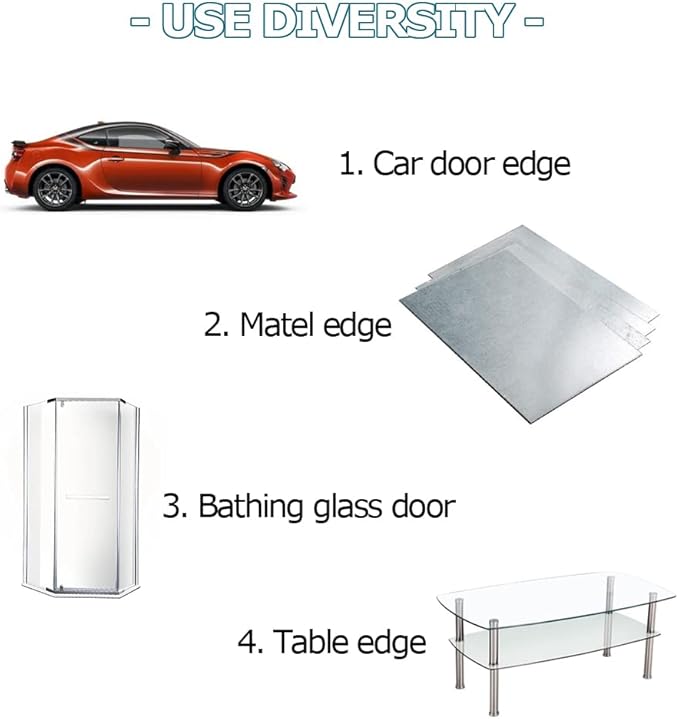 Clear Rubber Edge Trim, U Channel Rubber Seal Strip with Self-Adhesive Tape, Metal Edge Protector Fit for 0.15", 20Ft (236 in)