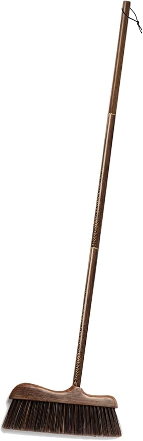 Wood Angle Broom – 44.8” Wooden Handle Compact Brooms for Indoor Kitchen – Soft PP Bristles, Durable Sweeping Broom