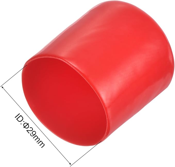 uxcell 20pcs Rubber End Caps 29mm ID Vinyl Round Tube Bolt Cap Cover Thread Protectors Red