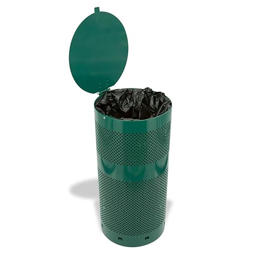 ZERO WASTE USA - The Sentry® Waste Can Gloss Green - 100% Rust-Free, Powder-Coated, Commercial-Grade Aluminum to Withstand Weather. 10-Year Warranty