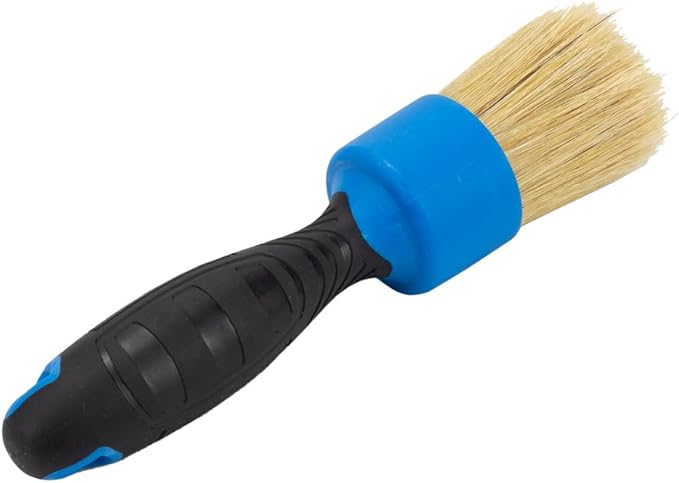 Maxshine Universal Blue 100% Boar's Hair or Mixed Bristle Stubby Detailing Brush – Premium Detail Brush for Interior & Exterior – Ideal for Wheels, Engines, Air Vents & Trim Cleaning