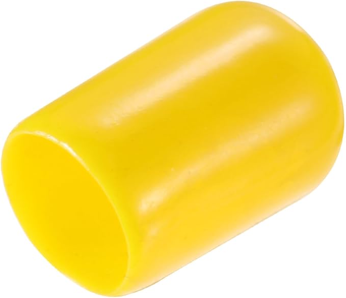 uxcell 20pcs Rubber End Caps 9mm ID Vinyl PVC Round Tube Bolt Cap Cover Screw Thread Protectors Yellow