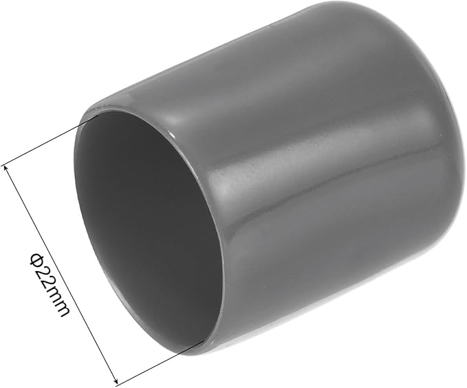 uxcell 20pcs Rubber End Caps 22mm ID Vinyl PVC Round Tube Bolt Cap Cover Screw Thread Protectors Dark Grey