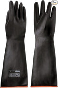 PACIFIC PPE Heavy Duty Latex Chemical Gloves, Strong Acid Resistance Rubber Gloves, Against Alkali and Oil, 18"
