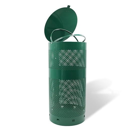 ZERO WASTE USA - The Sentry® Waste Can Gloss Green - 100% Rust-Free, Powder-Coated, Commercial-Grade Aluminum to Withstand Weather. 10-Year Warranty