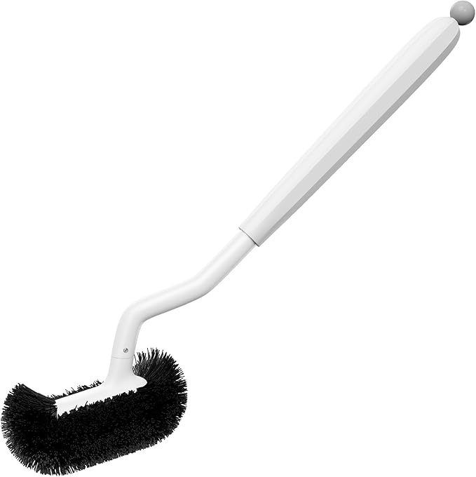HAMITOR Toilet Bowl Brush Without Holder: Bathroom Deep Cleaning Toilet Cleaner Scrubber Under Rim with Curved Bristle for Dead Corner Clean - Modern Rv Toilet Decorative Accessories - White