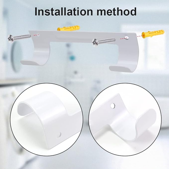Ironing Board Hanger Wall Mount Ironing Board Holder Organizer Wall Rack for Laundry Rooms Storage Rack Hanging Shelf Hanger (White)