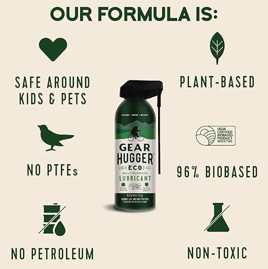 Gear Hugger Multipurpose Lubricant - Eco-Friendly (11 oz, Pack of 3), Rust Remover - Garage Door Lubricant Spray, Door Hinge Lubricant & Lock Lubricant - Plant-Based, No Petroleum, No PTFE