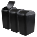 3-Pack 4.5 Gallon Plastic Trash Can with Swing Lid, Swing-Top Waste Can, Black