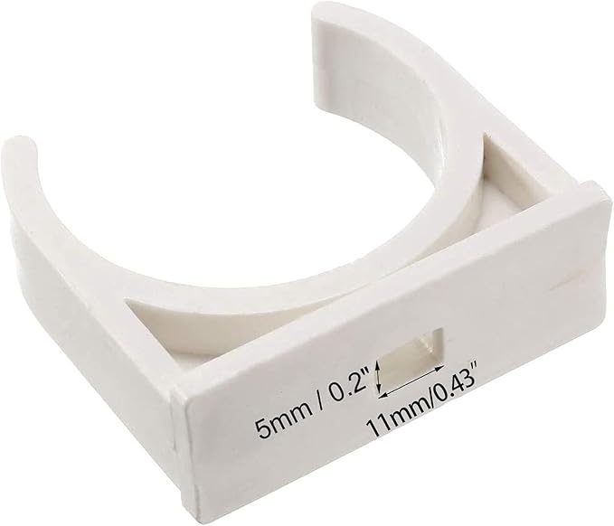 BVO 20 Pcs U-Shaped PVC Water 50mm Pipe Clamps, White, 2" (50mm) Pipes & TV Trays Tubing Hose Hanger Support Pex Tubing