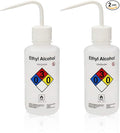 2pcs of Self-Venting Safety Wash Bottles, Vol.500ml 17oz, Ethyl Alcohol Wash Bottle, LDPE Material, LVM001