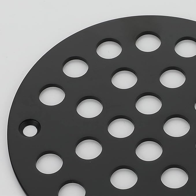 4-Inch Screw-in Shower Strainer Drain Cover Replacement Floor Strainer(Black)