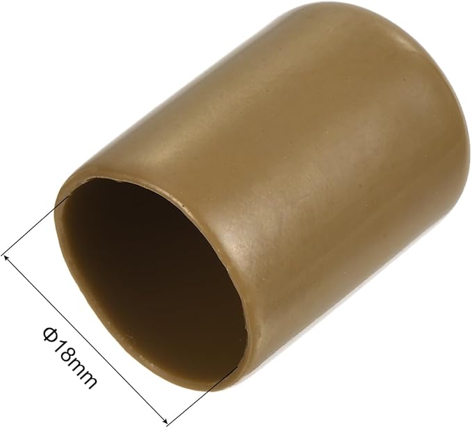 uxcell 20pcs Rubber End Caps 18mm ID Vinyl PVC Round Tube Bolt Cap Cover Screw Thread Protectors Light Brown