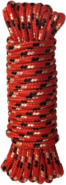Diamond Braided Polypropylene Rope Nylon Rope Mix Thick Heavy Duty Ropes 1/4 inch 25ft High Strength Rope Perfect for Clothesrope Camping Hiking and Other Outdoor Activities 1/4 25ft 3Pack