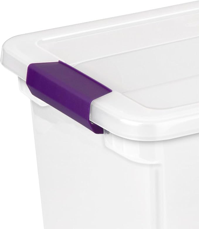 Sterilite 18-Pack ClearView Latch Box, Stackable Storage Organizer Bins for Home, 27 Quart