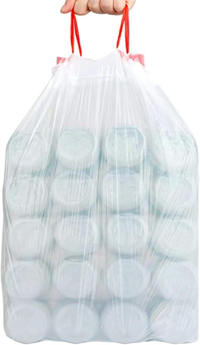 Trash Bags 17-18 Gallon Drawstring Garbage 26x33 inches Heavy Duty Plastic Garbage Bags for Household Kitchen Bedroom Bathroom Living room Office Restaurant Thickened Stretchy (108 Count)