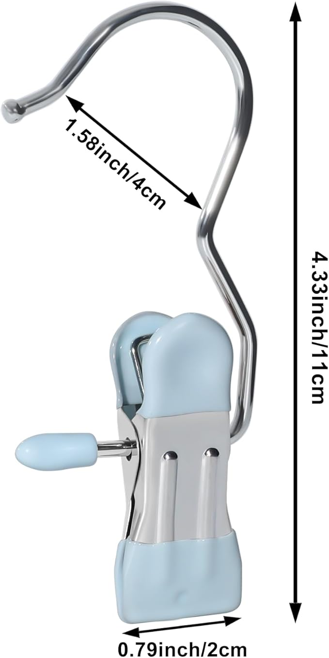 15/30/50Pcs Upgrade Double Head Clamp Dipped Clothespin for Laundry Hooks with Clips, Boot Holder, Hanging Clips, Portable Multifunctional Hangers Single Clip Space Saving for Jeans, Hats (50, Blue)